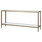 Console rectangulaire large Hera 64 avec étagère en verre - 64 large