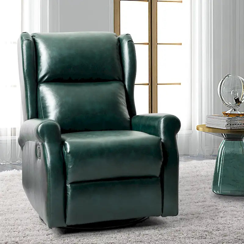 Fauteuil de chambre d'enfant pivotant Baksoho en similicuir contemporain avec base en métal par HULALA HOME