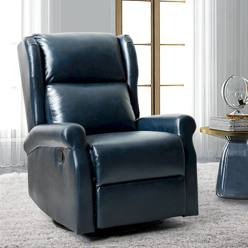 Fauteuil de chambre d'enfant pivotant Baksoho en similicuir contemporain avec base en métal par HULALA HOME