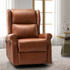 Fauteuil de chambre d'enfant pivotant Baksoho en similicuir contemporain avec base en métal par HULALA HOME
