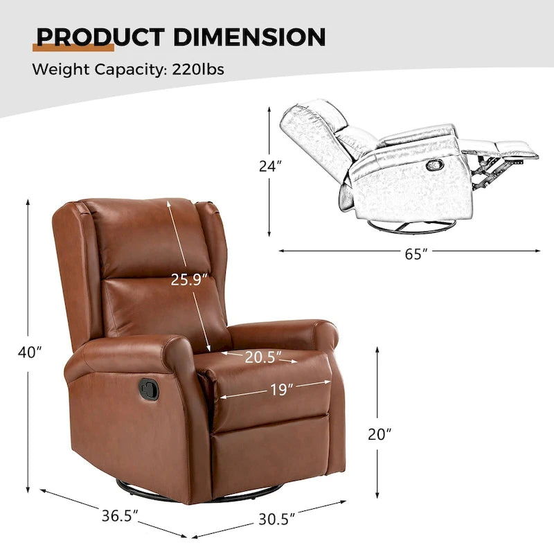 Fauteuil de chambre d'enfant pivotant Baksoho en similicuir contemporain avec base en métal par HULALA HOME
