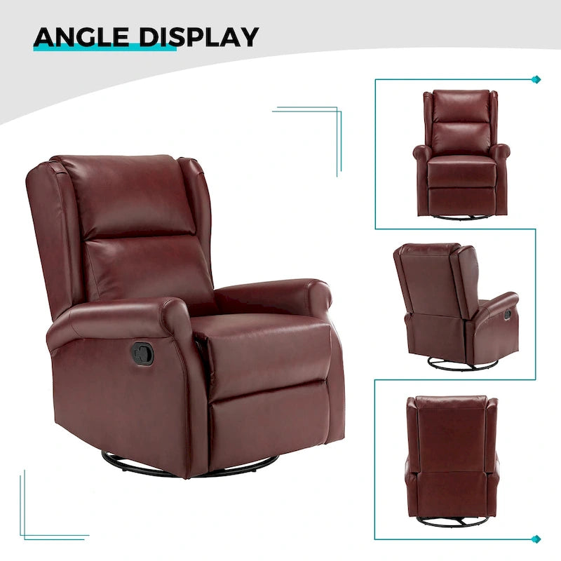 Fauteuil de chambre d'enfant pivotant Baksoho en similicuir contemporain avec base en métal par HULALA HOME