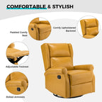 Fauteuil de chambre d'enfant pivotant Baksoho en similicuir contemporain avec base en métal par HULALA HOME