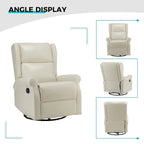 Fauteuil de chambre d'enfant pivotant Baksoho en similicuir contemporain avec base en métal par HULALA HOME