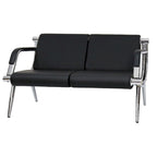 Banc d'attente en similicuir noir/bleu – 1 place et 2 places