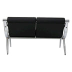 Banc d'attente en similicuir noir/bleu – 1 place et 2 places