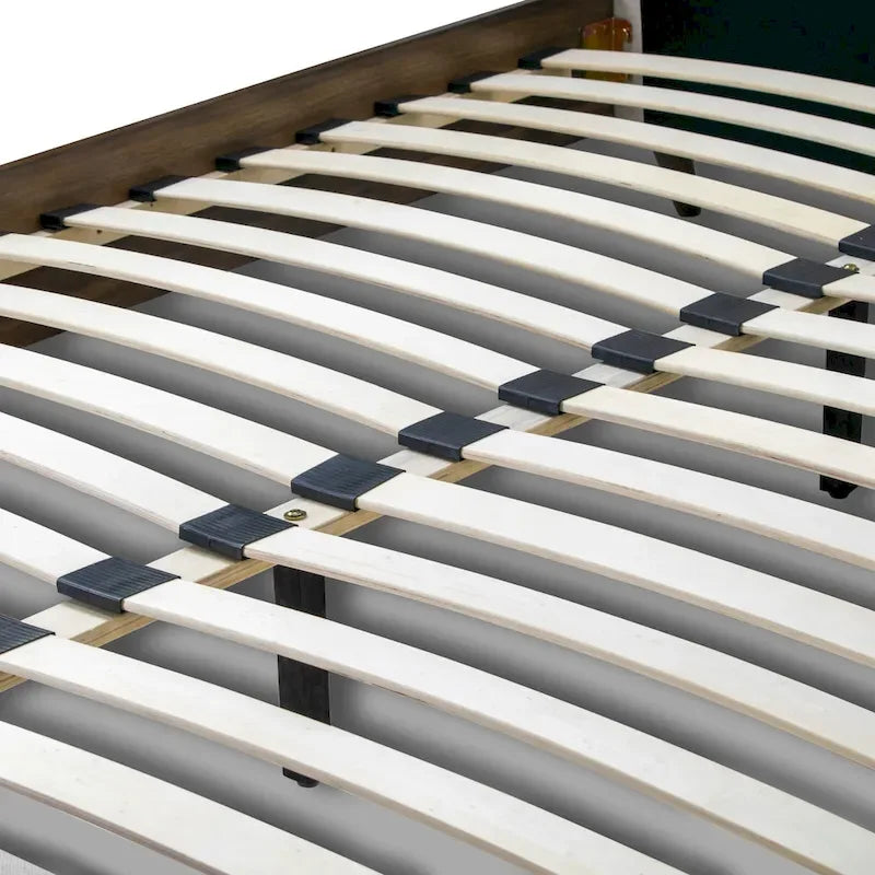 Lit en tissu beige capitonné Arlo