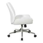Chaise de bureau en similicuir et piétement chromé