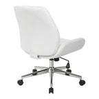 Chaise de bureau en similicuir et piétement chromé