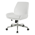 Chaise de bureau en similicuir et piétement chromé