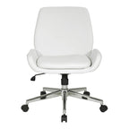 Chaise de bureau en similicuir et piétement chromé