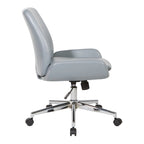 Chaise de bureau en similicuir et piétement chromé