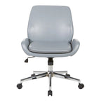 Chaise de bureau en similicuir et piétement chromé