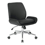 Chaise de bureau en similicuir et piétement chromé