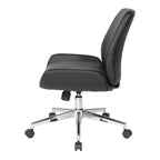 Chaise de bureau en similicuir et piétement chromé