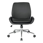 Chaise de bureau en similicuir et piétement chromé
