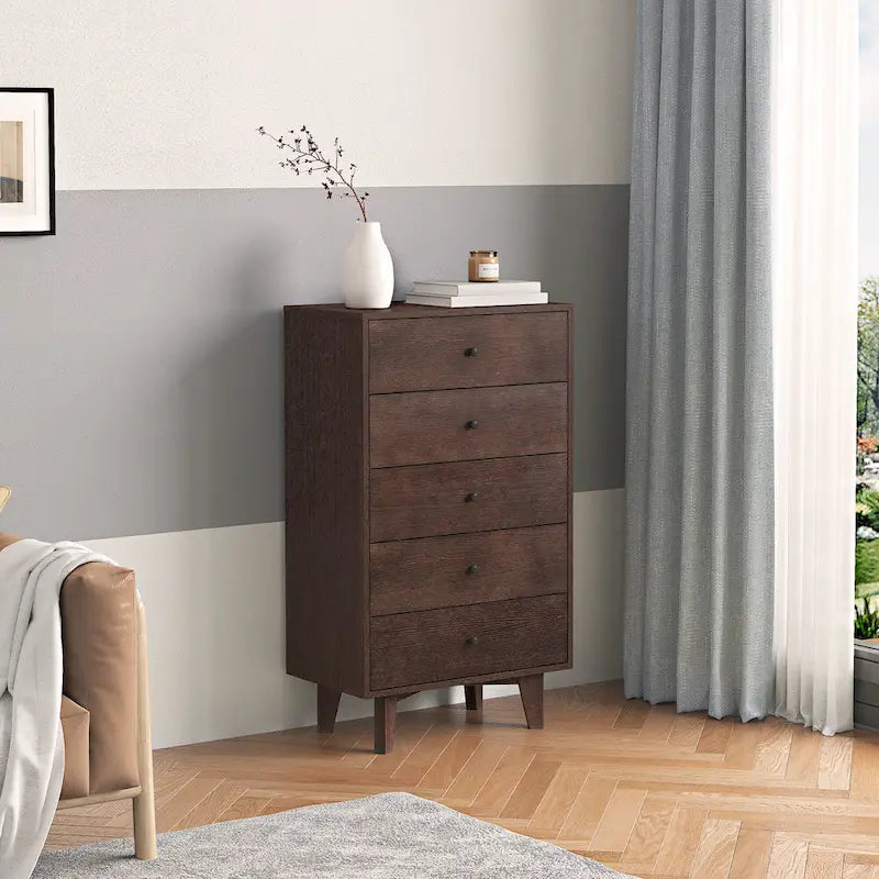 5-drawer Wood Dresser Cabinet