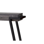 Console de salon en bois noir et gris avec tiroir et étagère ouverte