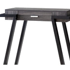 Console de salon en bois noir et gris avec tiroir et étagère ouverte