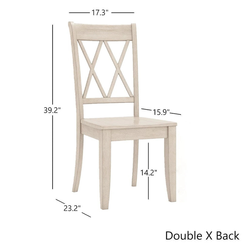 Ensemble de salle à manger Sabera Shabby Chic avec base en X - Dossier double X par iNSPIRE Q Classic