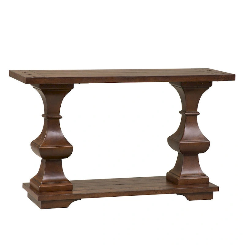 Console Kona Brown, plateau en bois, style espagnol, 1 personne
