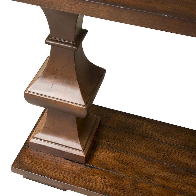 Console Kona Brown, plateau en bois, style espagnol, 1 personne