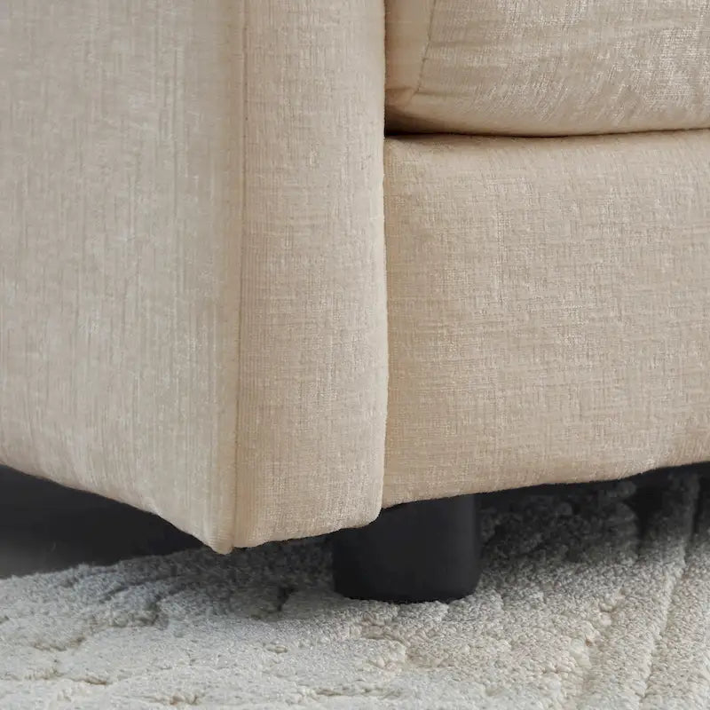 Ensemble de 2 canapés en chenille, canapé 2+3 places avec assise profonde, ensemble de canapés modernes pour salon, chenille beige