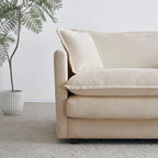 Ensemble de 2 canapés en chenille, canapé 2+3 places avec assise profonde, ensemble de canapés modernes pour salon, chenille beige