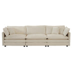 Ensemble de 2 canapés en chenille, canapé 2+3 places avec assise profonde, ensemble de canapés modernes pour salon, chenille beige