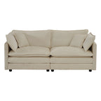 Ensemble de 2 canapés en chenille, canapé 2+3 places avec assise profonde, ensemble de canapés modernes pour salon, chenille beige