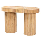 Console en rotin clair couleur miel, style bohème, 1 personne