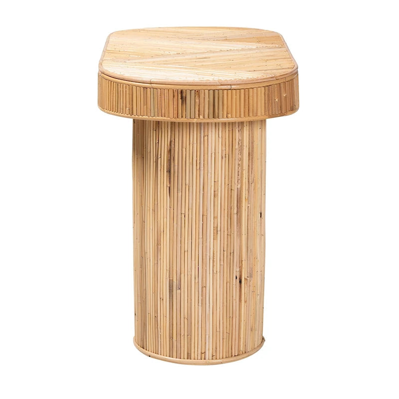 Console en rotin clair couleur miel, style bohème, 1 personne