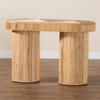 Console en rotin clair couleur miel, style bohème, 1 personne