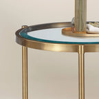 Table d'appoint ronde en verre trempé