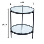 Table d'appoint ronde en verre trempé