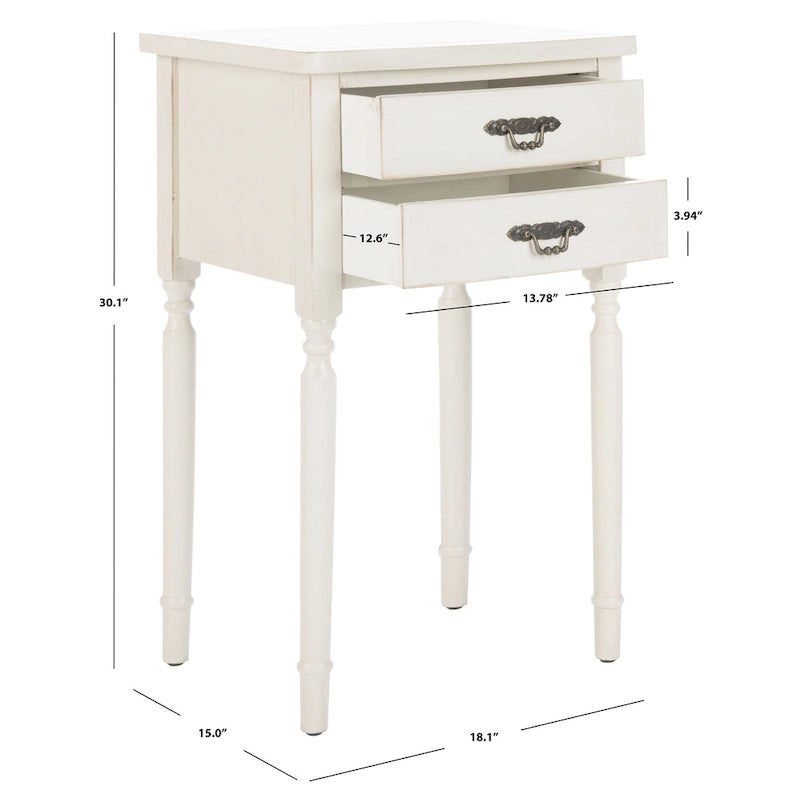 Table d'appoint, style campagnard français, bouleau blanc/vert sauge/bleu sarcelle, 1 personne