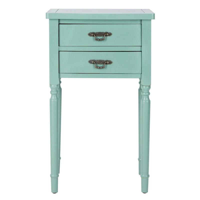 Table d'appoint, style campagnard français, bouleau blanc/vert sauge/bleu sarcelle, 1 personne