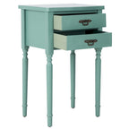 Table d'appoint, style campagnard français, bouleau blanc/vert sauge/bleu sarcelle, 1 personne