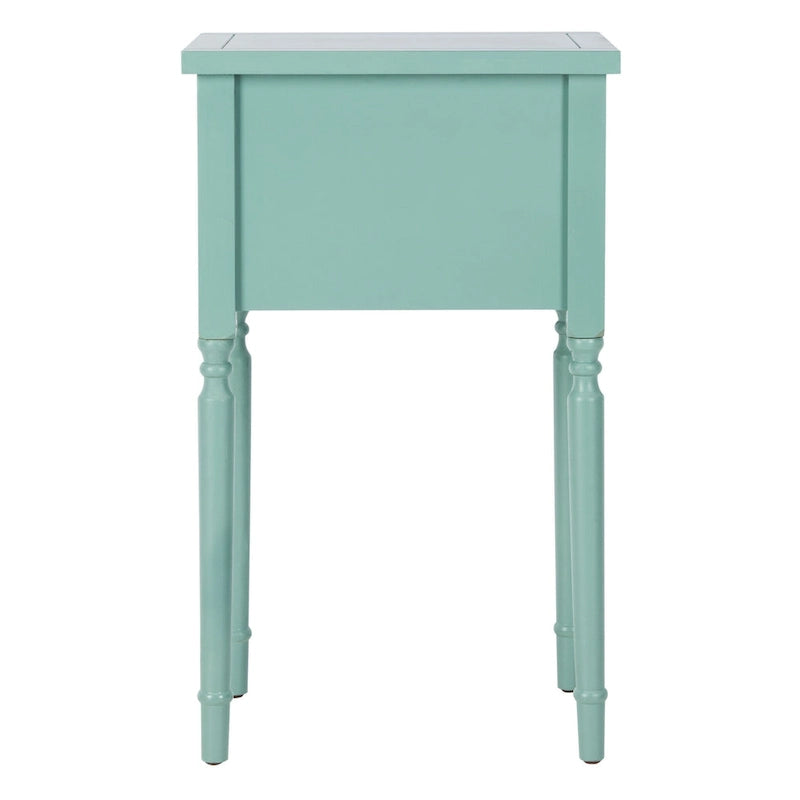 Table d'appoint, style campagnard français, bouleau blanc/vert sauge/bleu sarcelle, 1 personne