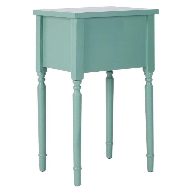 Table d'appoint, style campagnard français, bouleau blanc/vert sauge/bleu sarcelle, 1 personne