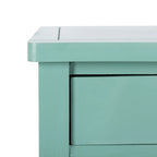 Table d'appoint, style campagnard français, bouleau blanc/vert sauge/bleu sarcelle, 1 personne