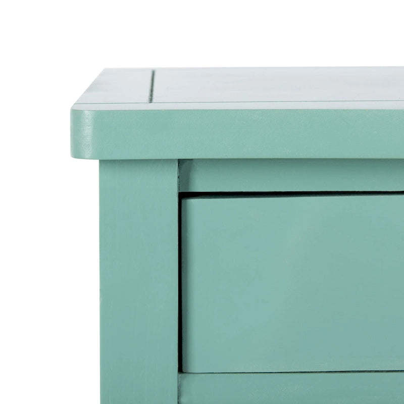Table d'appoint, style campagnard français, bouleau blanc/vert sauge/bleu sarcelle, 1 personne