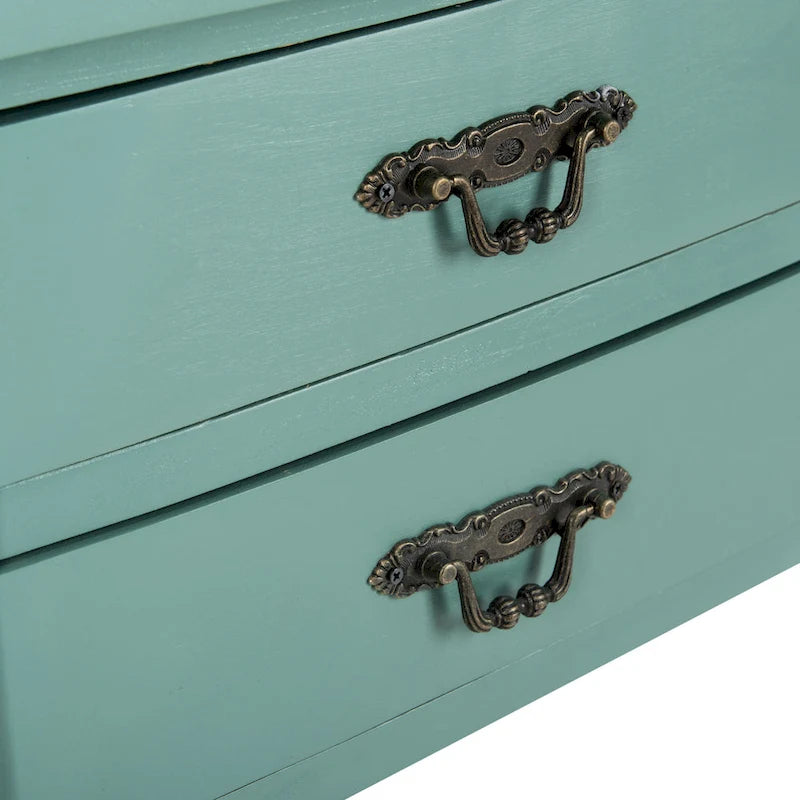 Table d'appoint, style campagnard français, bouleau blanc/vert sauge/bleu sarcelle, 1 personne