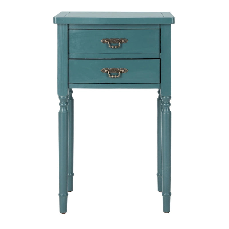 Table d'appoint, style campagnard français, bouleau blanc/vert sauge/bleu sarcelle, 1 personne