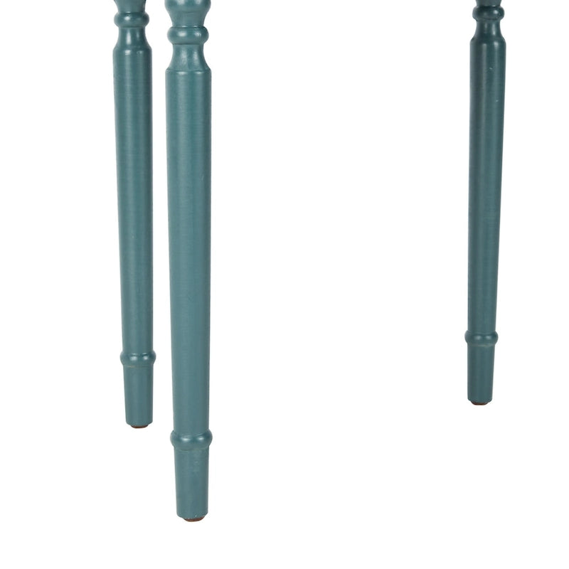 Table d'appoint, style campagnard français, bouleau blanc/vert sauge/bleu sarcelle, 1 personne