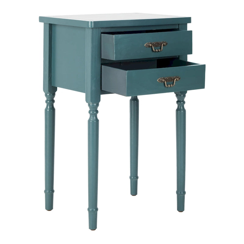 Table d'appoint, style campagnard français, bouleau blanc/vert sauge/bleu sarcelle, 1 personne