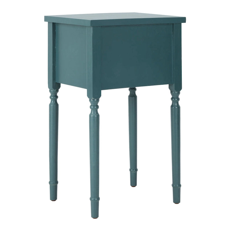 Table d'appoint, style campagnard français, bouleau blanc/vert sauge/bleu sarcelle, 1 personne