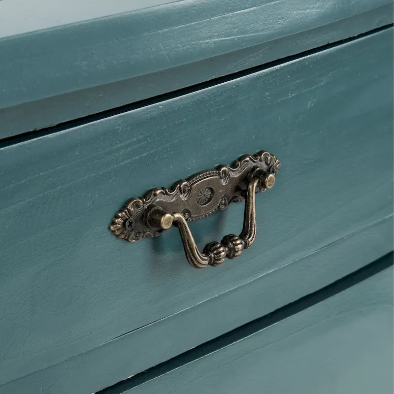 Table d'appoint, style campagnard français, bouleau blanc/vert sauge/bleu sarcelle, 1 personne