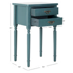 Table d'appoint, style campagnard français, bouleau blanc/vert sauge/bleu sarcelle, 1 personne