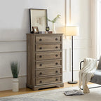 Commode à 6 tiroirs – Blanc / Naturel, Rangement de chambre pour 1